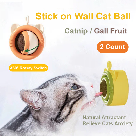 Lovely Caves Rotatable Stick on Wall Gall Fruit Cat Toy
