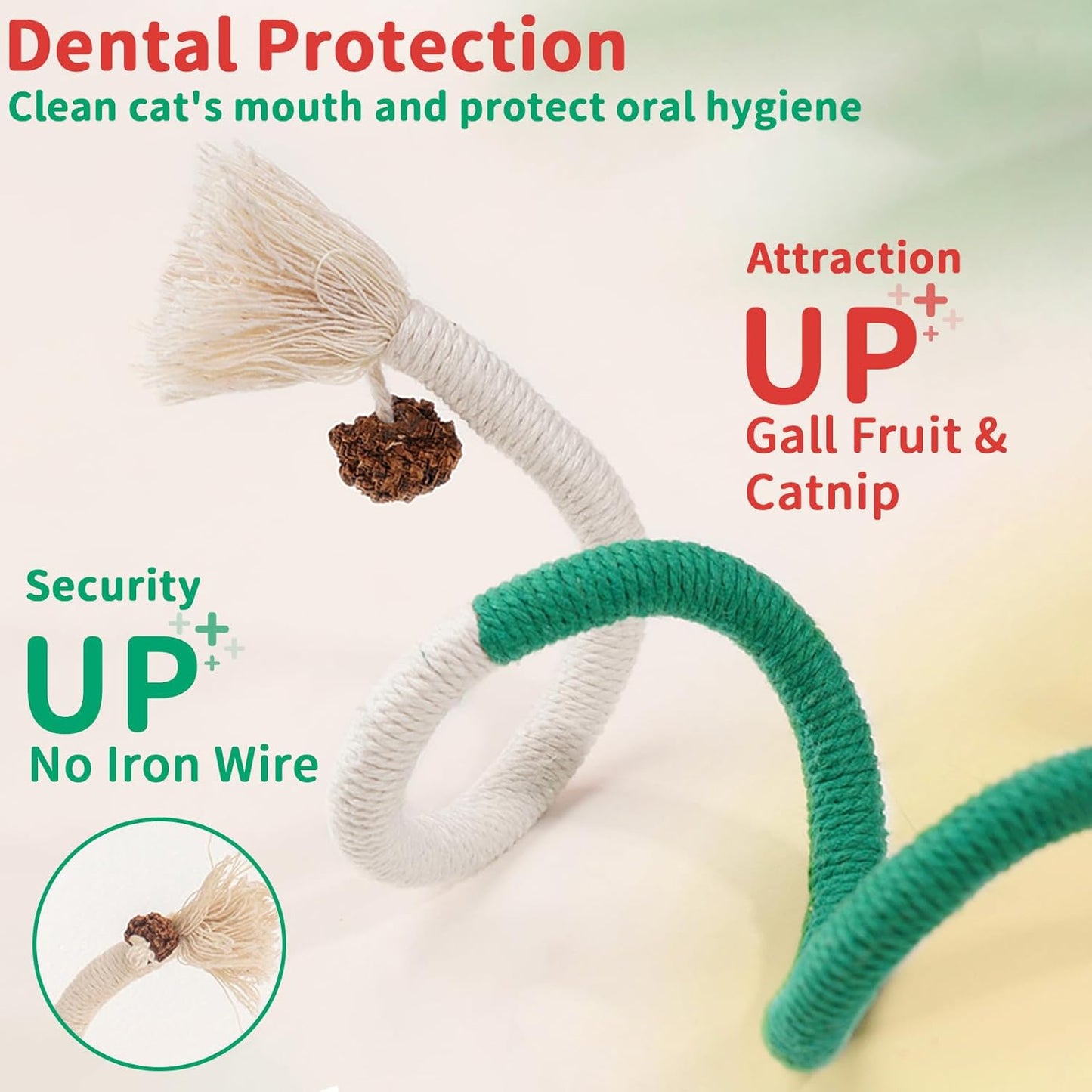 Lovely Caves Teething Cat Rope Toy, 3 count