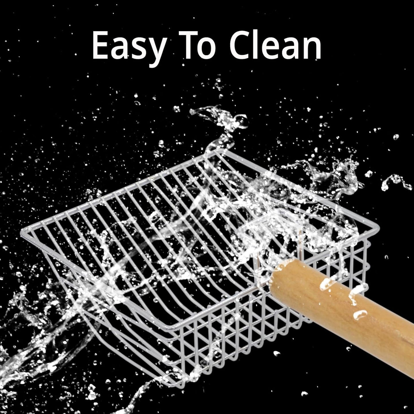 Lovely Caves Stainless Steel Cat Litter Scoop with Holder, Large
