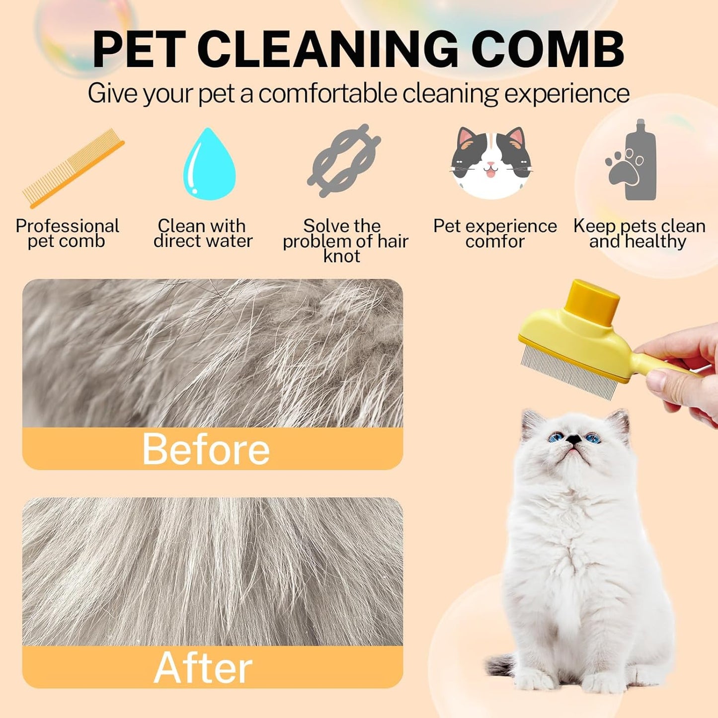 Lovely Caves Cat Grooming Comb