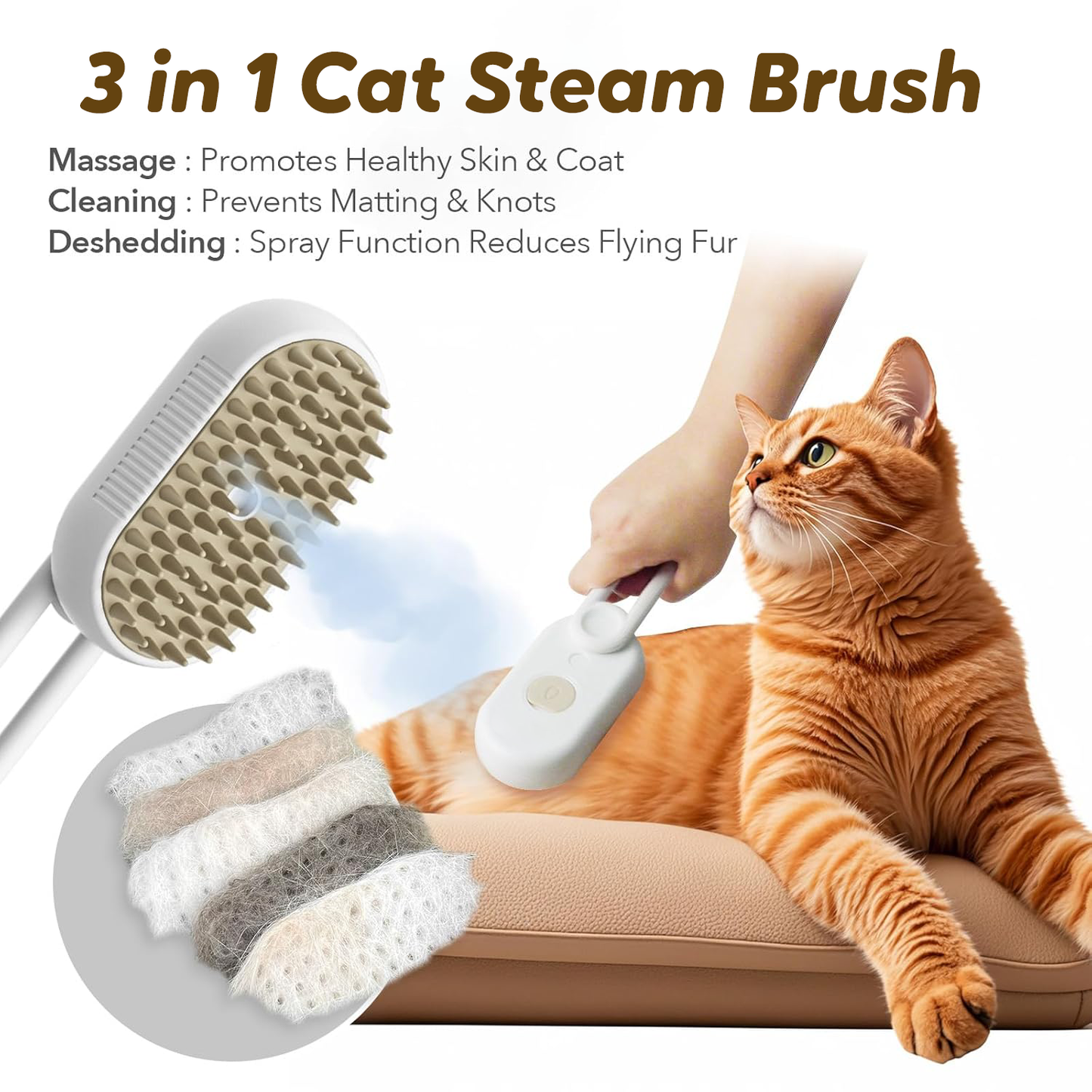 Lovely Caves Cat Steam Grooming Brush