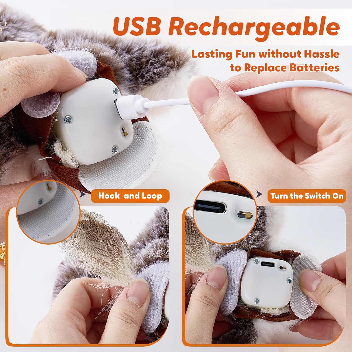 Lovely Caves Rechargeable Flapping Bird Sandpiper Chirping Cat Toy