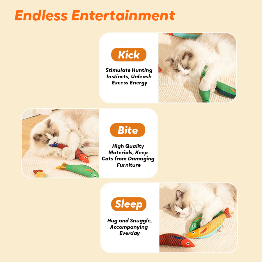Lovely Caves Catnip Crinkle Cat Saury Fish Toy (3 Count)