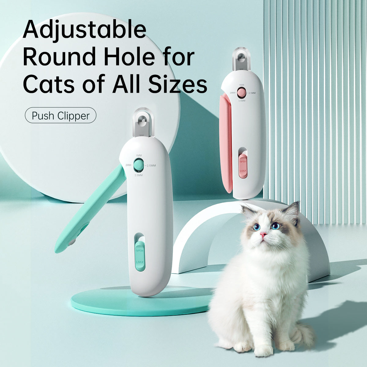 Lovely Caves Adjustable Round-Hole Cat Nail Clipper