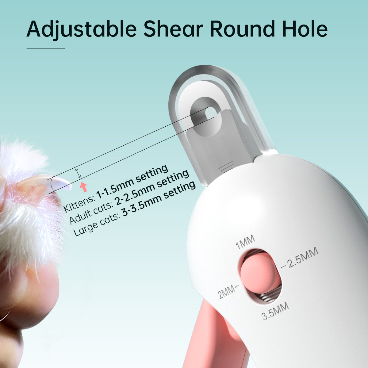 Lovely Caves Adjustable Round-Hole Cat Nail Clipper