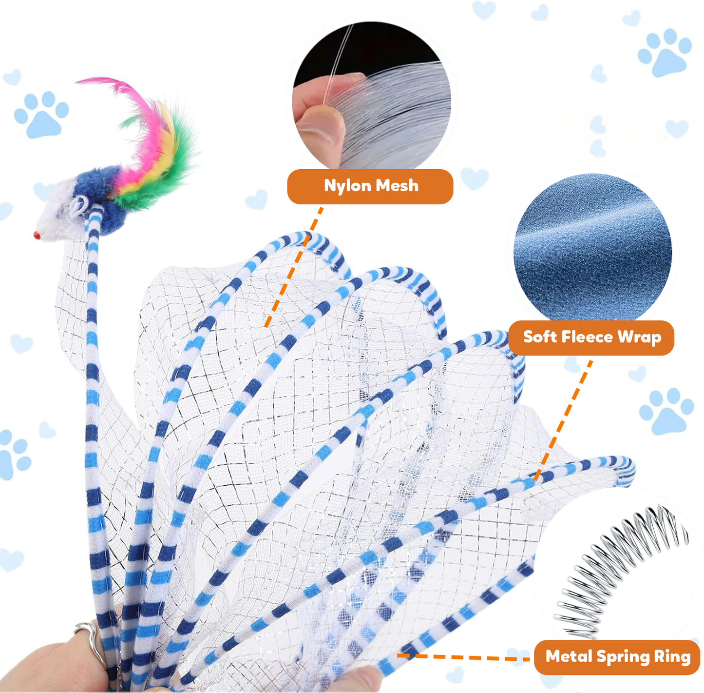 Lovely Caves Foldable Spiral Mesh Cat Tunnel Toy