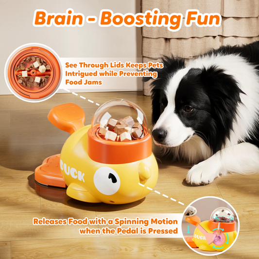 Lovely Caves Duck Shaped Dog Puzzle Treat Dispenser
