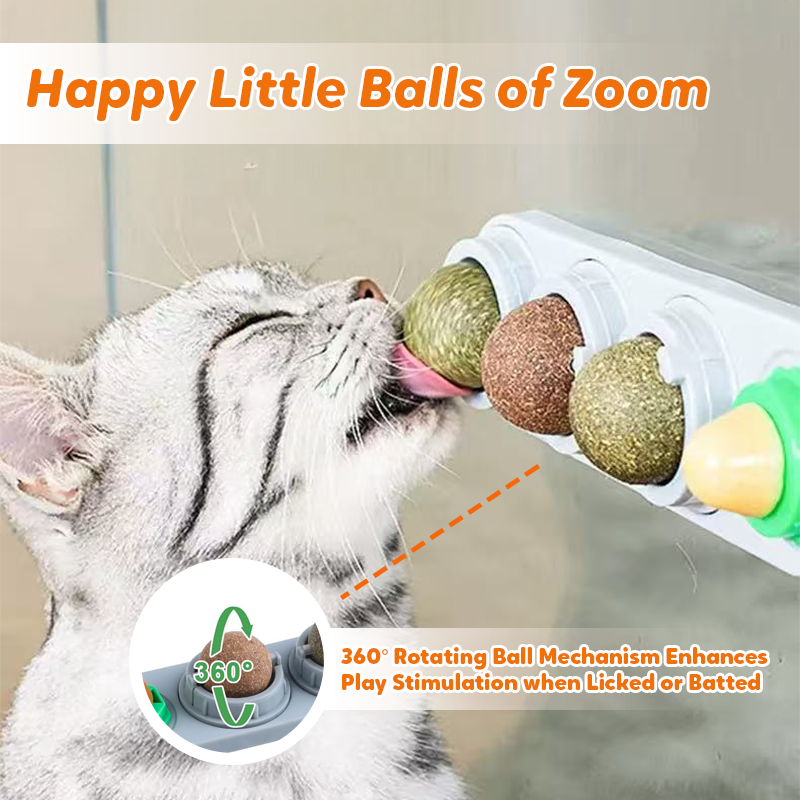 Lovely Caves Catnip and Silvervine Wall Lick Balls Cat Toy