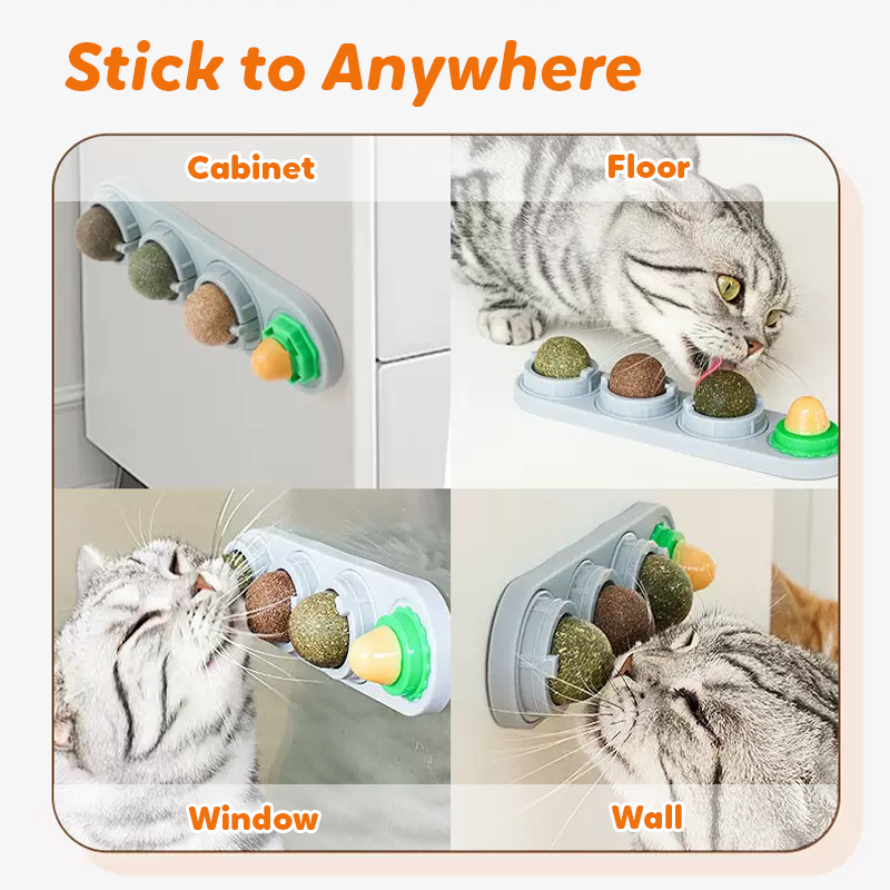 Lovely Caves Catnip and Silvervine Wall Lick Balls Cat Toy