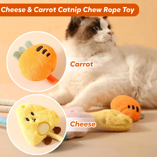 Lovely Caves Cheese and Carrot Catnip Cotton Chew Rope (2 Count)