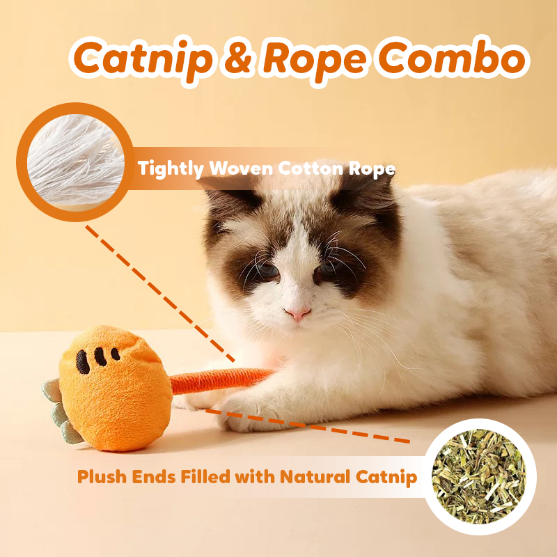 Lovely Caves Cheese and Carrot Catnip Cotton Chew Rope (2 Count)