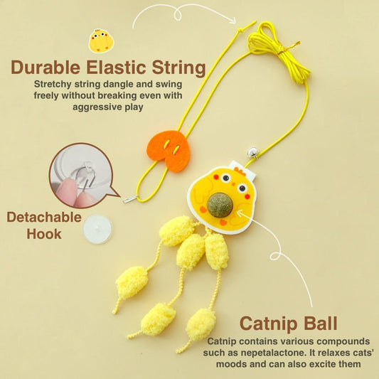 Lovely Caves Self Play Door Hanging Bouncing & Gall Fruit Chasers Cat Toy with Catnip