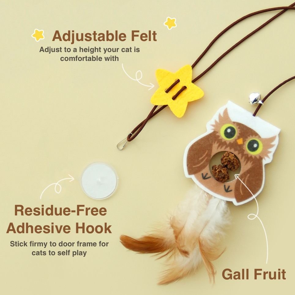 Lovely Caves Self Play Door Hanging Bouncing & Gall Fruit Chasers Cat Toy with Catnip