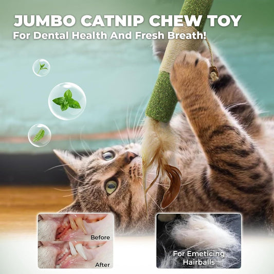 Lovely Caves Catnip Sticks Cat Chew Toy with Gall Fruit, Green