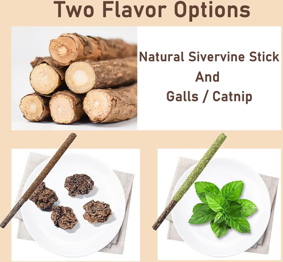 Lovely Caves Gall Fruit & Catnip Silvervine Chew Sticks Cat Toy