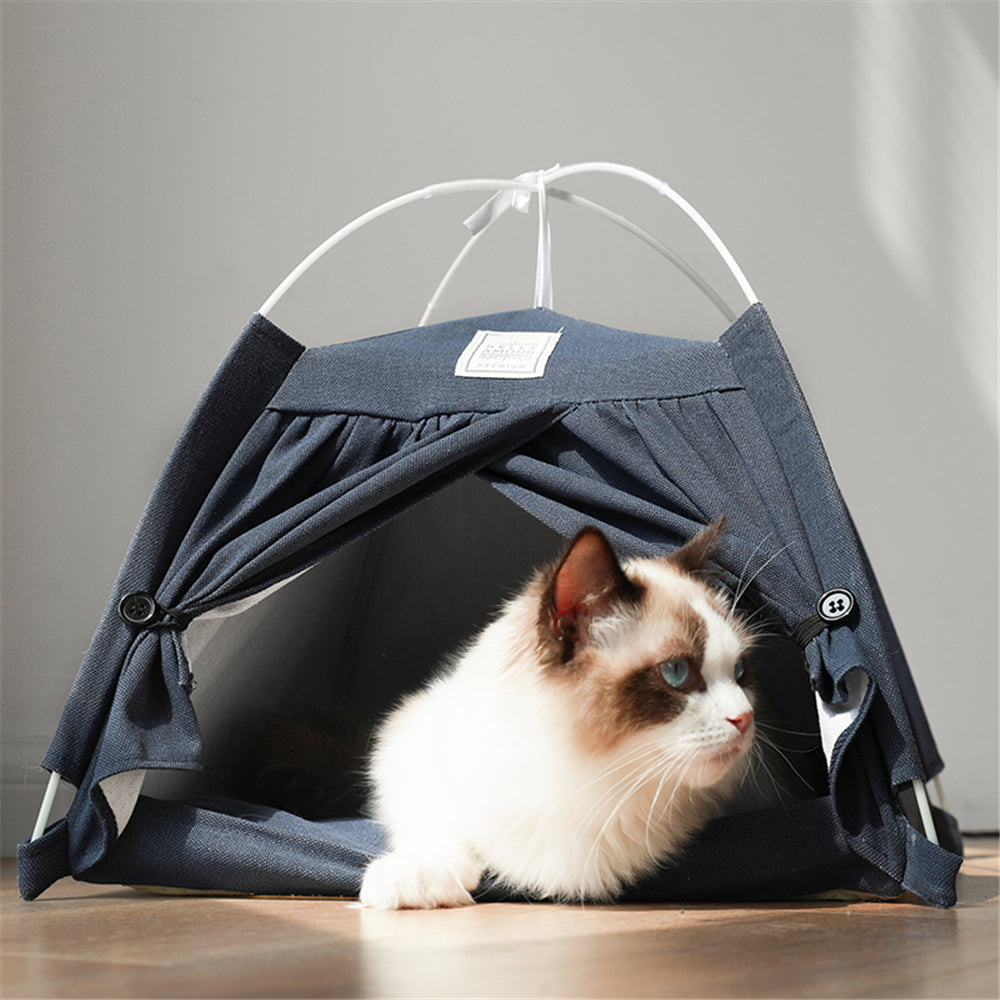 Lovely Caves Cat Tent Bed with Non-Slip Soft Pad