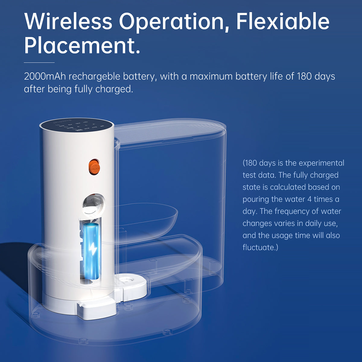 Lovely Caves Wireless Filter Free Cat Water Fountain, 101-oz