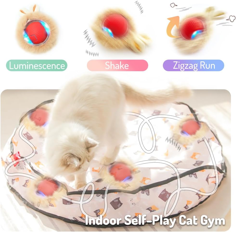 Lovely Caves Interactive Bird Chirping Fast Rolling Ball in Pouch Cat Toy