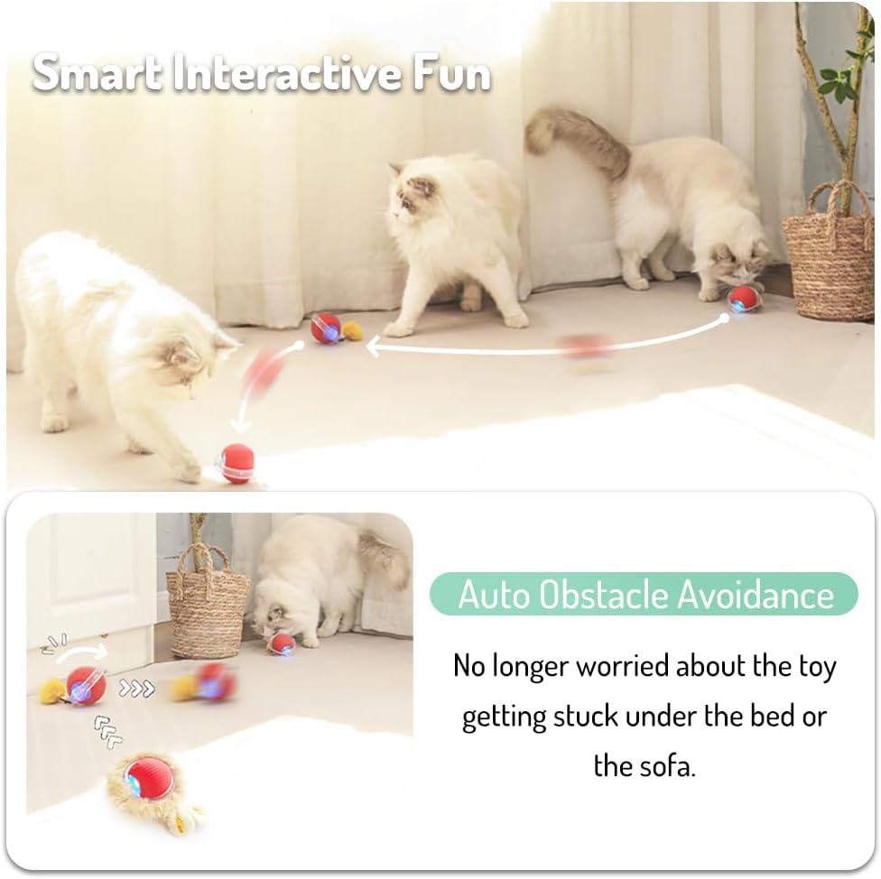 Lovely Caves Interactive Bird Chirping Fast Rolling Ball in Pouch Cat Toy