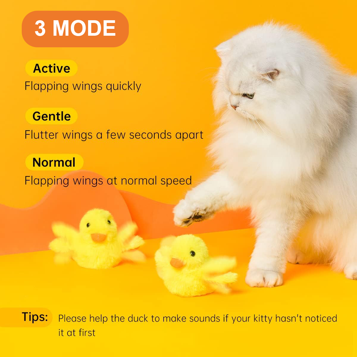 Lovely Caves Rechargeable Flapping Wings Duck Cat Toy