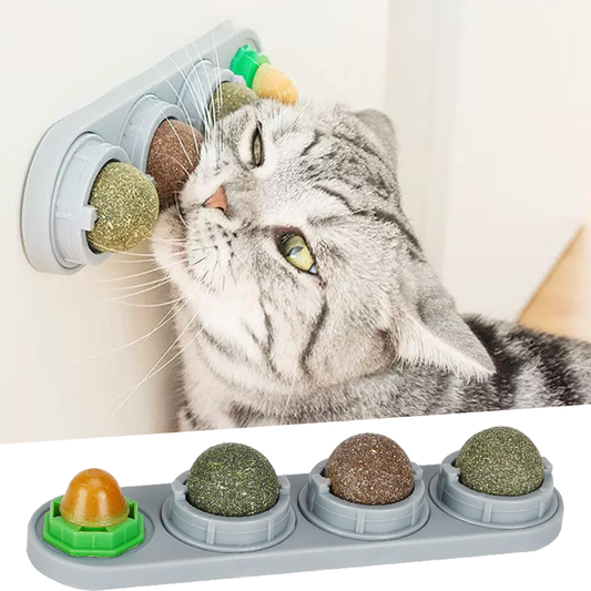 Lovely Caves Catnip and Silvervine Wall Lick Balls Cat Toy