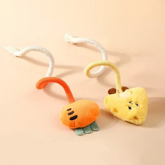 Lovely Caves Cheese and Carrot Catnip Cotton Chew Rope (2 Count)
