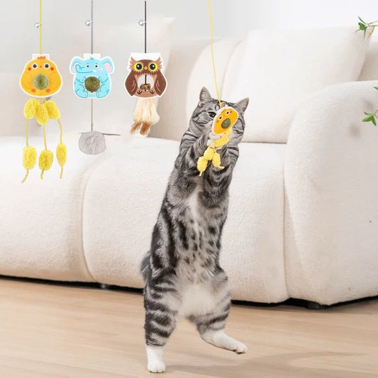 Lovely Caves Self Play Door Hanging Bouncing & Gall Fruit Chasers Cat Toy with Catnip