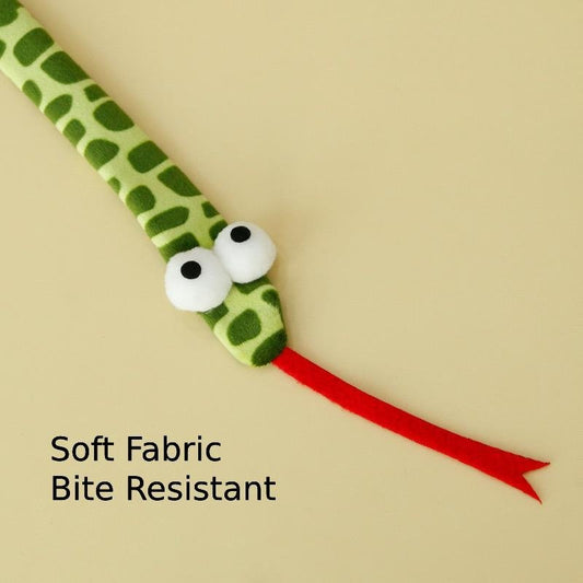 Lovely Caves Crinkle Snake Cat Teaser Wand Toy, Green