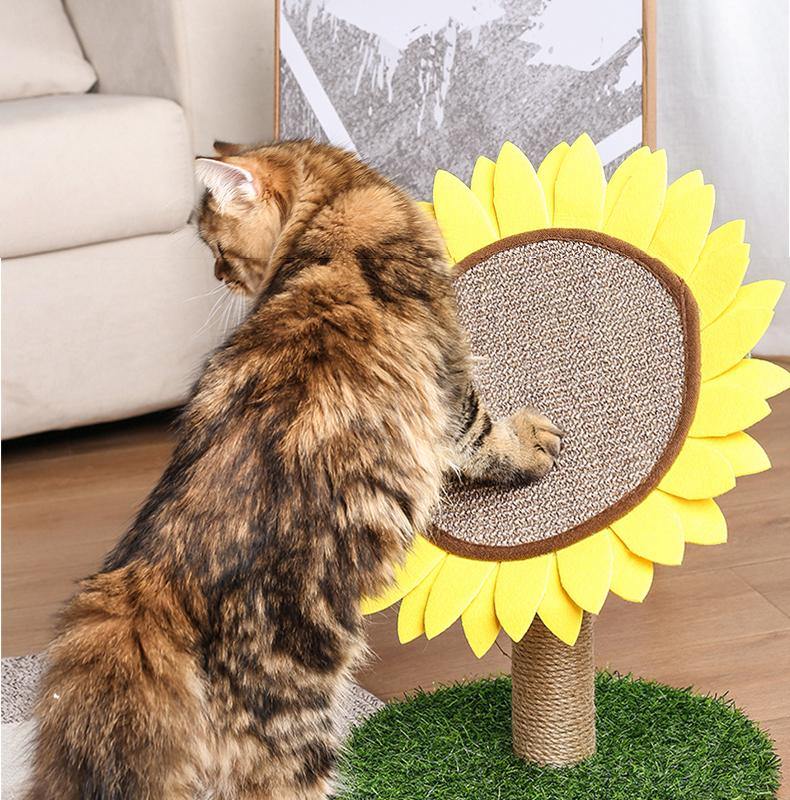 Lovely Caves Sunflower Cat Scratching Post Scratcher Cat Tree Decoration - Lovely Caves