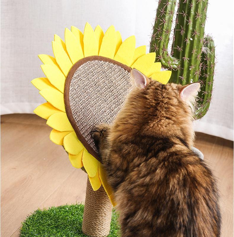 Lovely Caves Sunflower Cat Scratching Post Scratcher Cat Tree Decoration - Lovely Caves