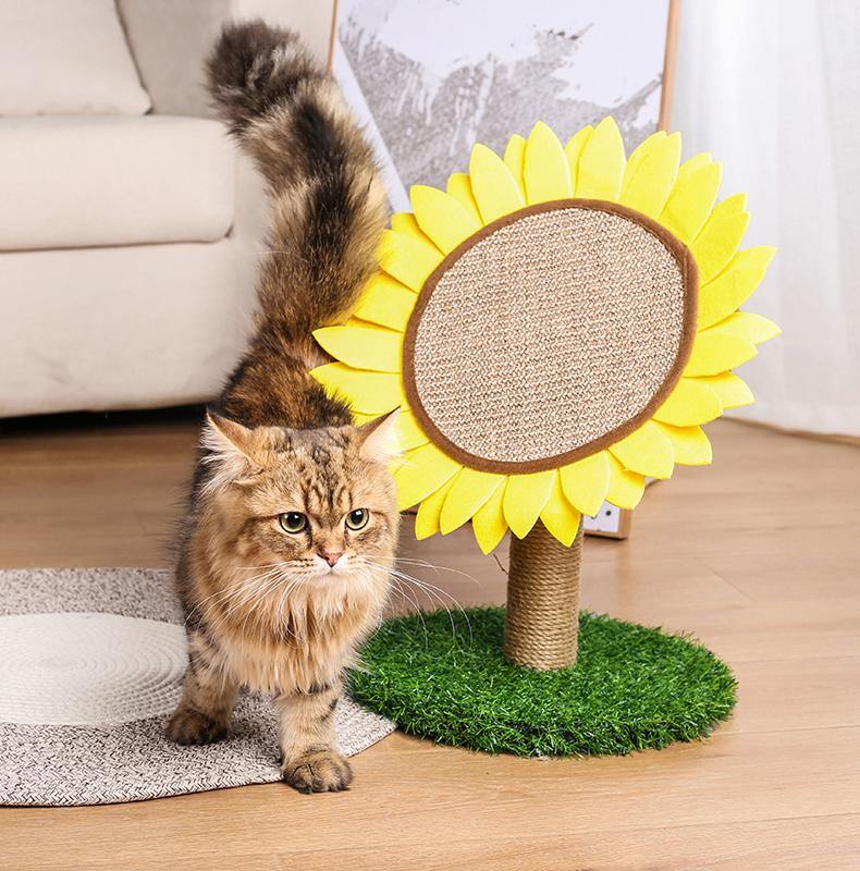 Lovely Caves Sunflower Cat Scratching Post Scratcher Cat Tree Decoration - Lovely Caves