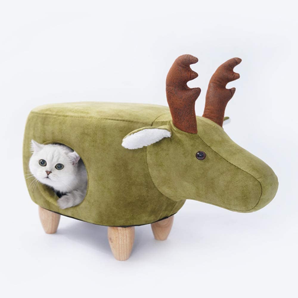 Lovely Caves Elk Moose Ottoman Cat Bed (Christmas Edition)