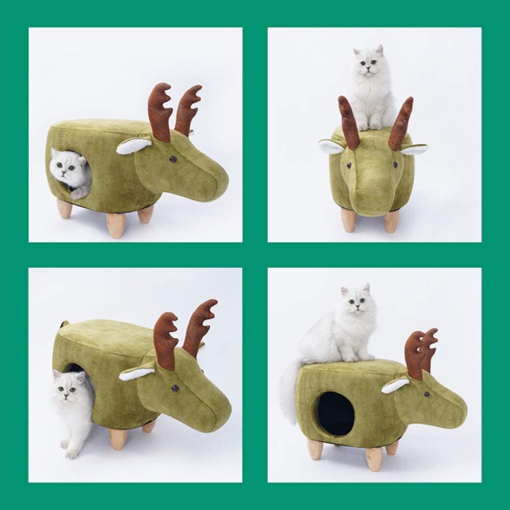 Lovely Caves Elk Moose Ottoman Cat Bed (Christmas Edition)