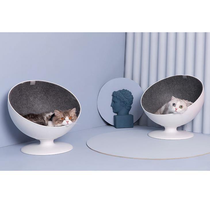 Boss Cat Cave Elevated Bed House Sofa for Cats Bowl Shaped Chair with 360-degree Rotation System - Lovely Caves