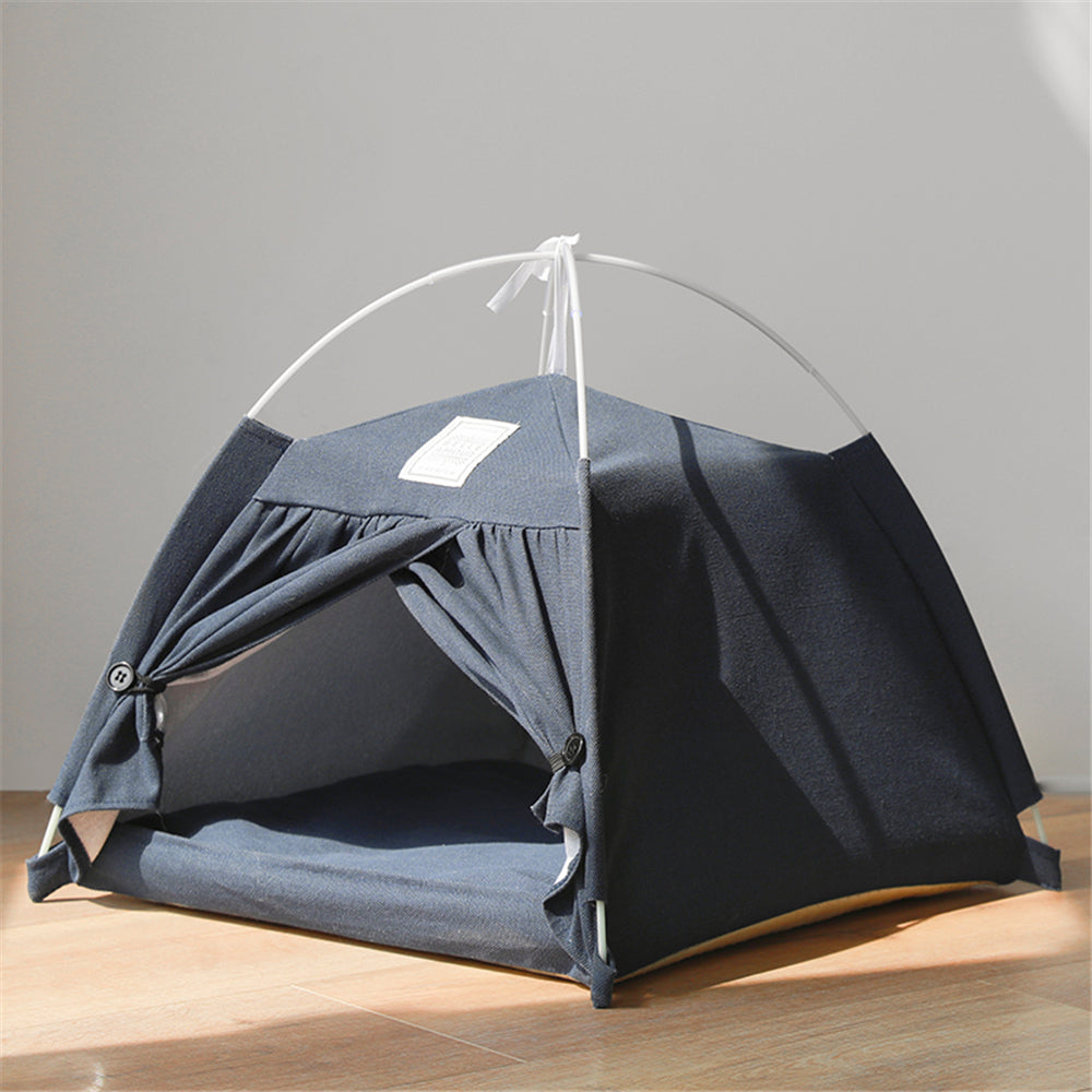 Lovely Caves Cat Tent Bed with Non-Slip Soft Pad