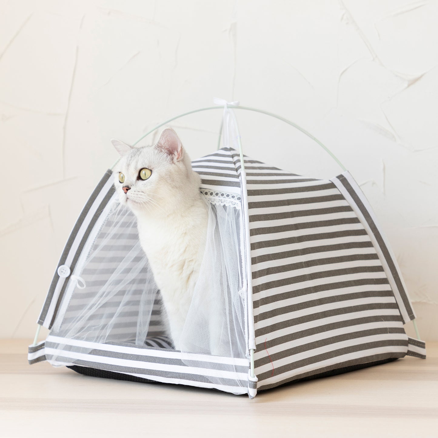 Lovely Caves Cat Tent Bed with Non-Slip Soft Pad
