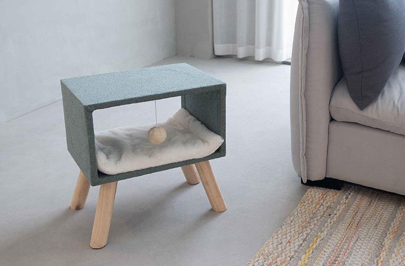 Concise Style Cat Cave and Cat Tree 2 in 1 Cat Climbing Frame Cat Toy Solid Wood Stand - Lovely Caves